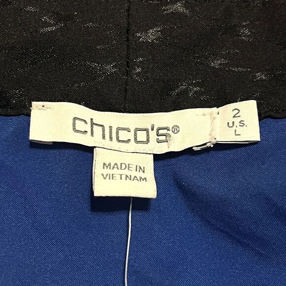 CHICO'S NWT $129 Bordered Tassel Ikat Kimono Jacket Top Size 2 US Large - Picture 6 of 8